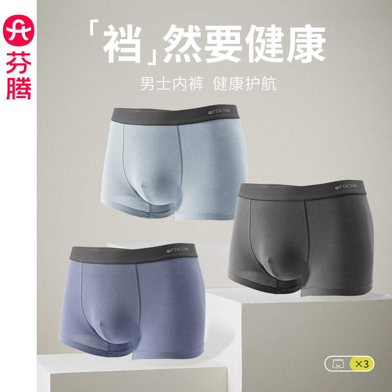 内裤男士第一名【棉感舒适】柔软透气平角裤青年四角裤休闲运动大图片