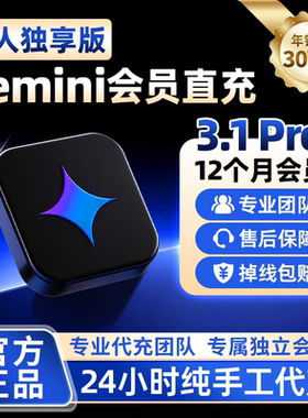 【Gemini3pro ！稳定不降智】Gemini pro3.1 3.0个人独立会员代充