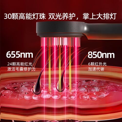倍轻松头皮按摩梳二代电动上药导入仪红光生发梳健发养发梳生发仪