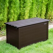 精选户外铝合金收纳柜可坐人别墅花园储物箱庭院阳台防水防锈长条