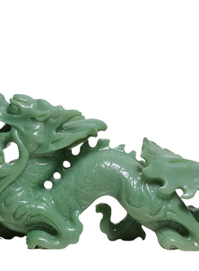 精选天然岫岩玉雕刻原色青龙招财镇宅摆件客厅办公室玄关装饰补青