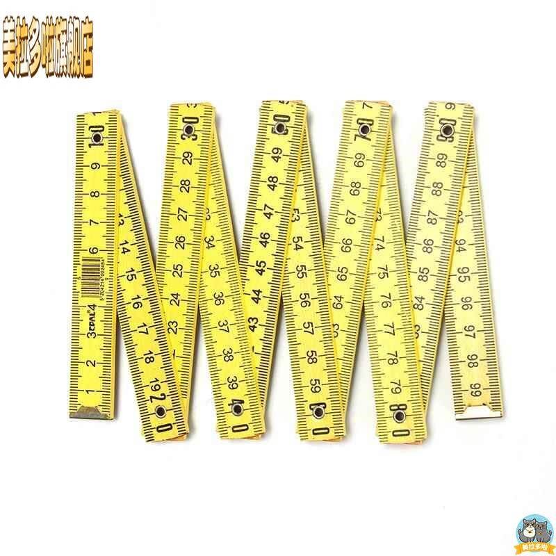 1m十折多边折尺施工测量桦木折叠木尺子木制多功能角度尺平面组合
