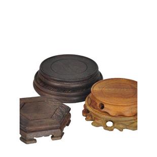 奇石实木底座圆形花瓶底座摆件装饰盆栽底座子盆景盆栽鸡翅木垫