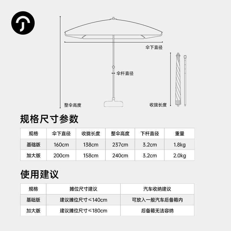 【送遮阳幕布】摆摊专用雨伞户外太阳伞露营遮阳便携小推车可定制
