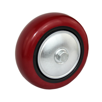 林春4系4寸重型红色PU刹车万向轮单个承载500斤脚轮4-4WJY68-SC1