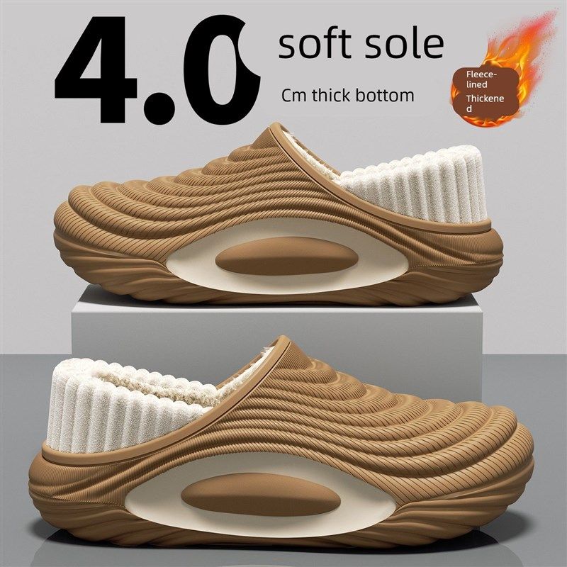 精选防水棉拖鞋男秋冬季2025新款室内家居保暖包跟防滑防臭棉鞋女