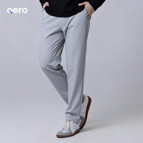 QERO-男士春秋季口袋直筒长裤运动商务休闲裤