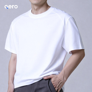 夏季 透气休闲三防白t恤白色百搭打底衫 短袖 基础圆领男装 秋季 QERO