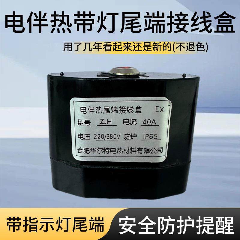 电伴热带带灯尾端接线盒ZJH伴热电缆终端 电热带防爆尾端接线盒