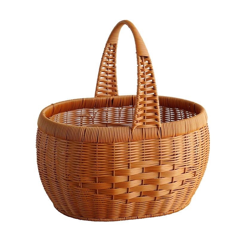 精选博佰澜创意手提篮仿藤编购物篮菜篮子户外野餐篮蘑菇采摘篮,收纳整理,购物篮,淘宝优惠券,粉丝福利购,淘宝优惠卷