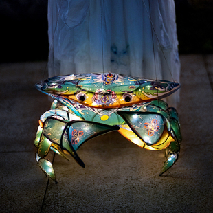 观山海螃蟹灯 中秋灯笼diy手提发光高端非遗手工竹编传统古风花灯