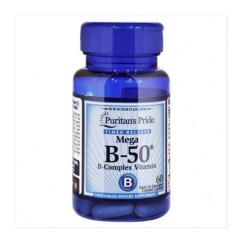 美国普丽普莱维生素b50复合维生素b族片B100 b2/b5/b6/b12 60片L
