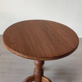 老榆木海派怀旧侘寂风实木小圆桌咖啡厅民宿家用阳台休闲洽谈餐桌