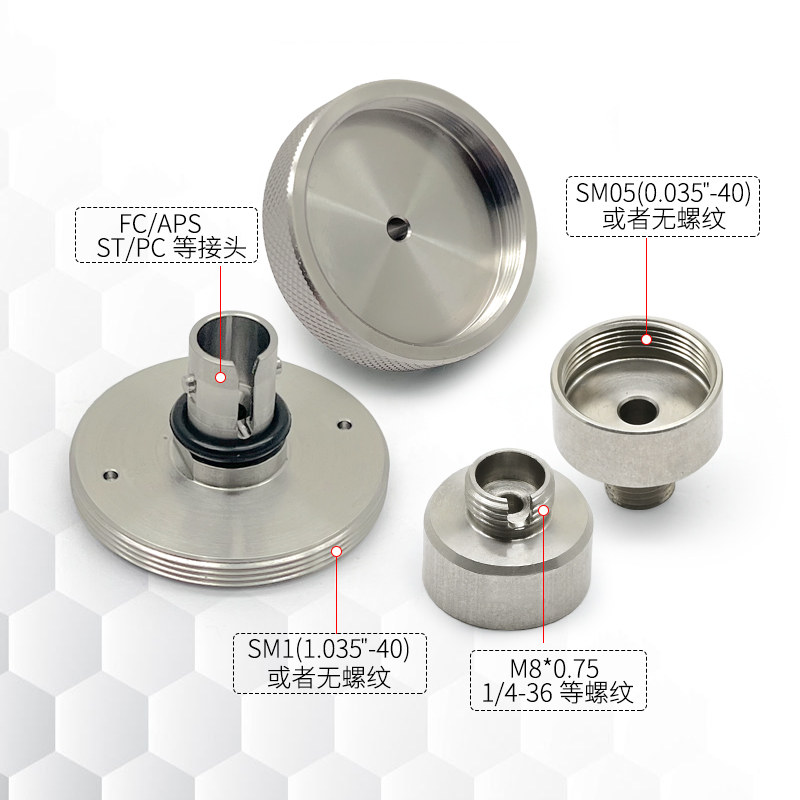 光纤接头转接件带SM外螺纹FC/PC转接法兰盘笼式系统SMA耦合连接器