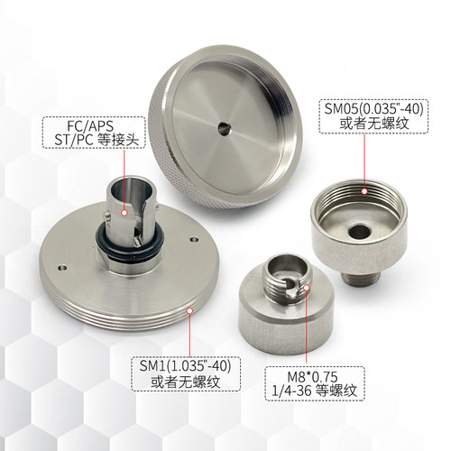 光纤接头转接件带SM外螺纹FC/PC转接法兰盘笼式系统SMA耦合连接器
