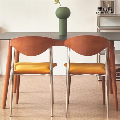 精选LAMU HOME中古餐桌椅书桌椅覆古餐椅设计师实木椅子家用大C椅