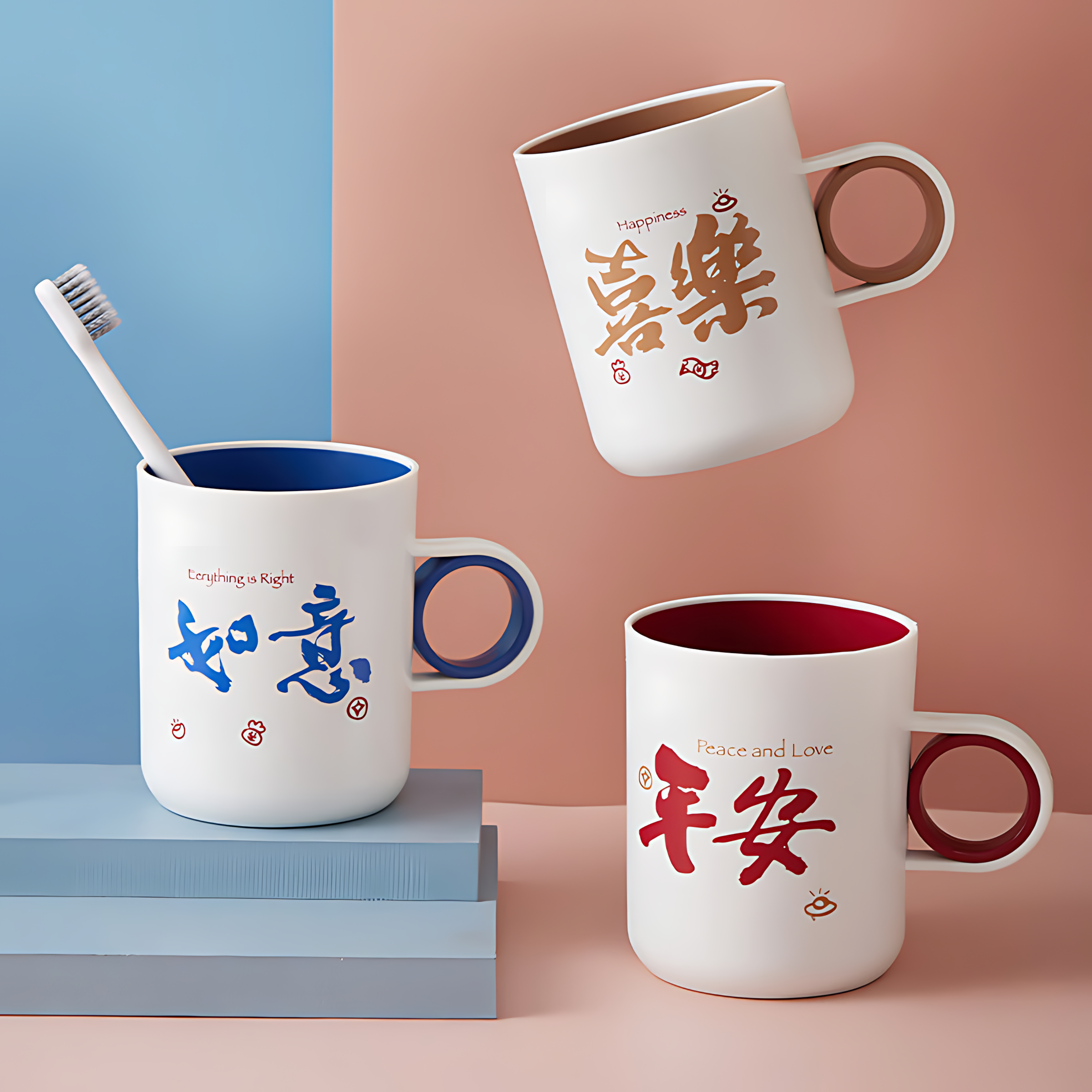 平安喜乐寓意洗漱杯家用刷牙杯子情侣牙刷杯套装漱口杯牙杯牙具杯,家庭/个人清洁工具,洗漱杯,淘宝优惠券,粉丝福利购,淘宝优惠卷