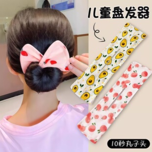 儿童魔术扭扭夹盘发神器新款可爱蝴蝶结丸子头发带小女孩发卡发箍