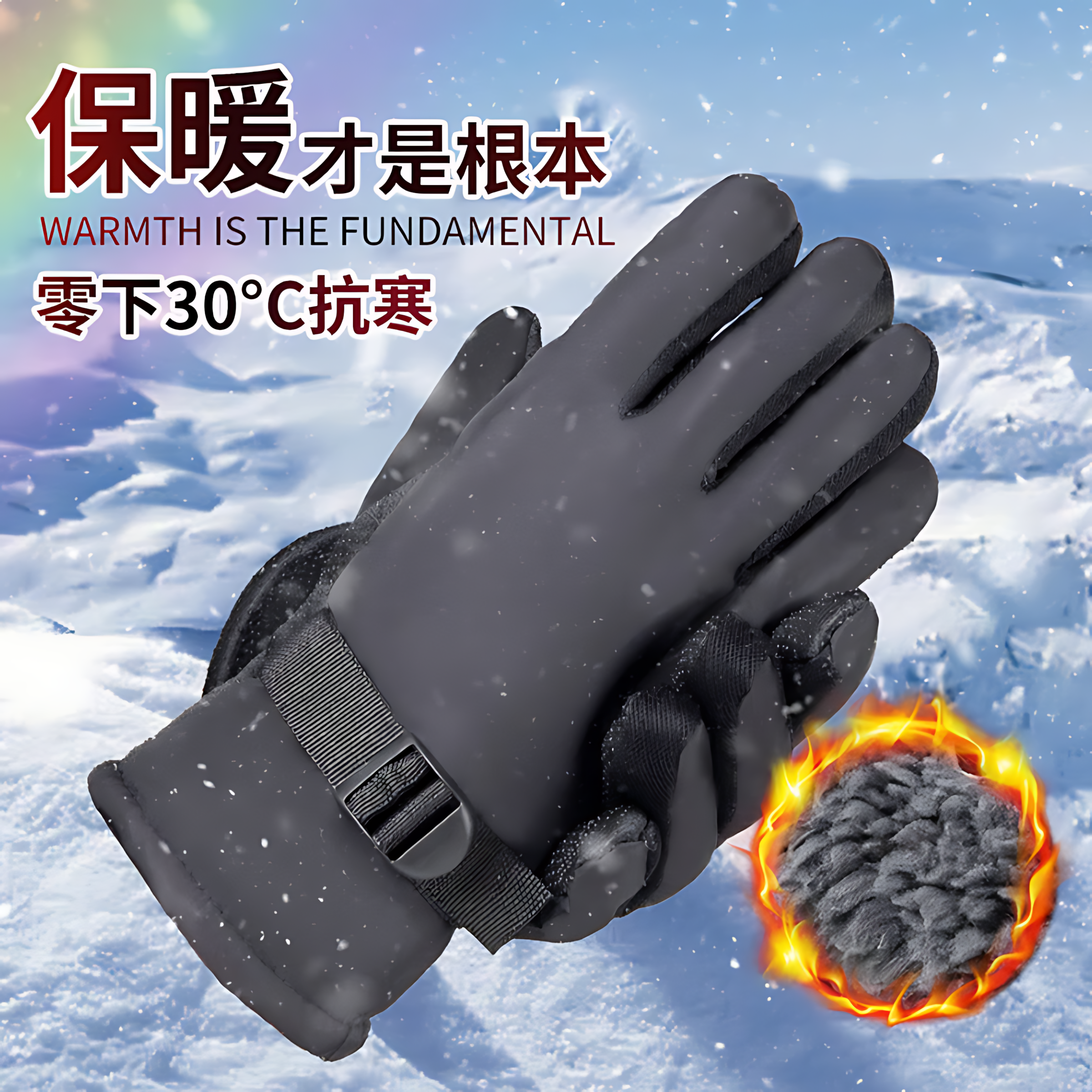 骑车冬季骑行手套保暖加绒冬天防风防水户外摩托车外卖防寒棉手套