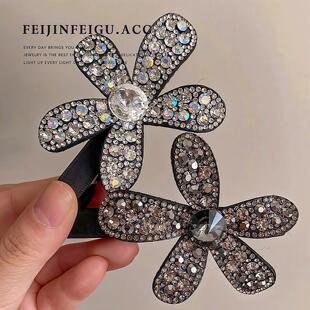 满钻花朵发夹花嫣刘海夹女高级感碎发鸭嘴夹发卡侧边一字夹子头饰