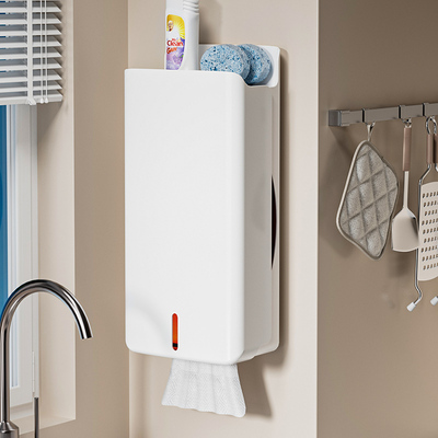 厨房纸巾盒悬挂式抽纸盒倒挂卫生间收纳家用商用防水置物架壁挂式