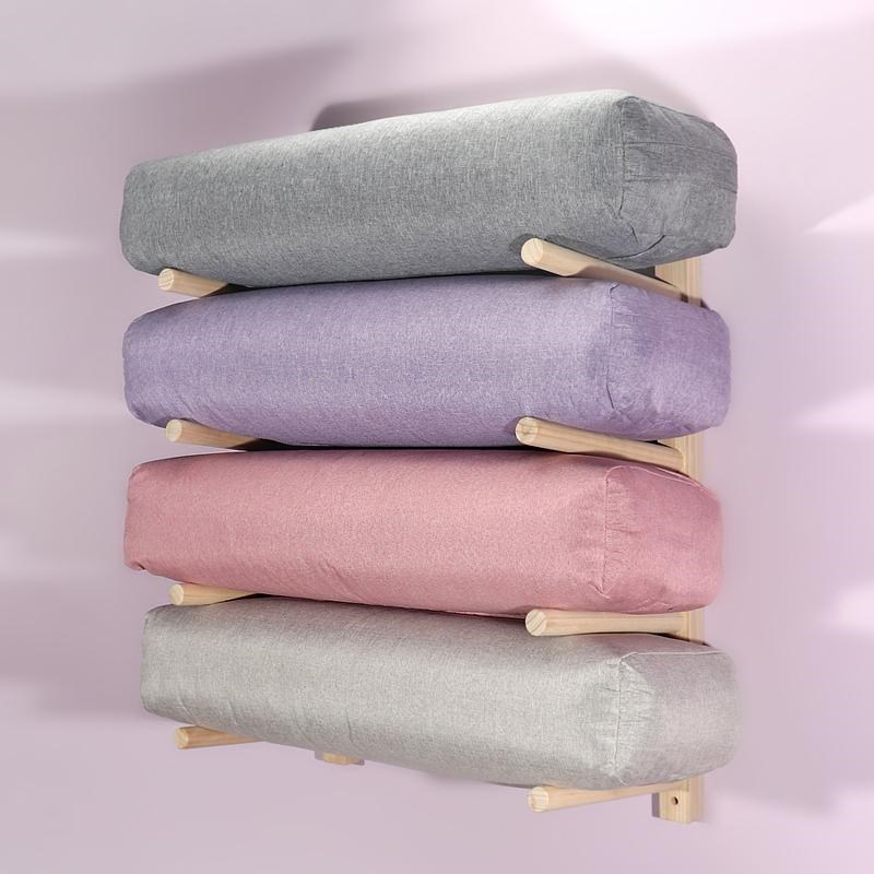 创意实木质瑜伽抱枕收纳架多层挂墙置物架瑜伽馆方枕圆枕墙上挂架