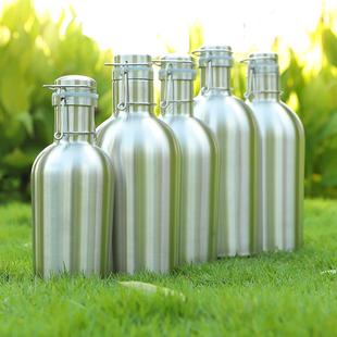 高档304不锈钢酒壶家用啤酒桶户外便携水壶随身保温白酒瓶2斤3斤5