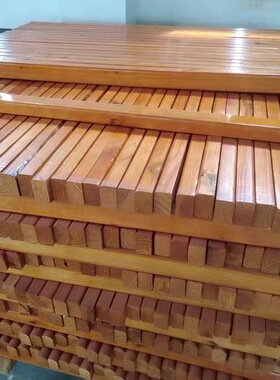 公园椅木条户外实木长椅方条塑木凳原木室外广场休闲椅配件轻奢风