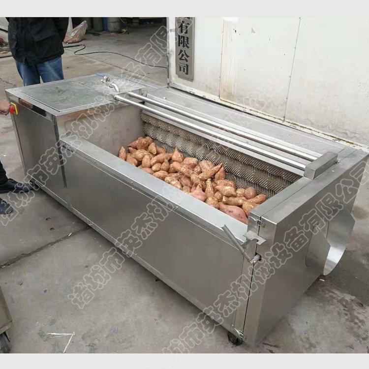 商用土豆清洗脱皮机 不锈钢红薯毛辊清洗蔬果设备价格