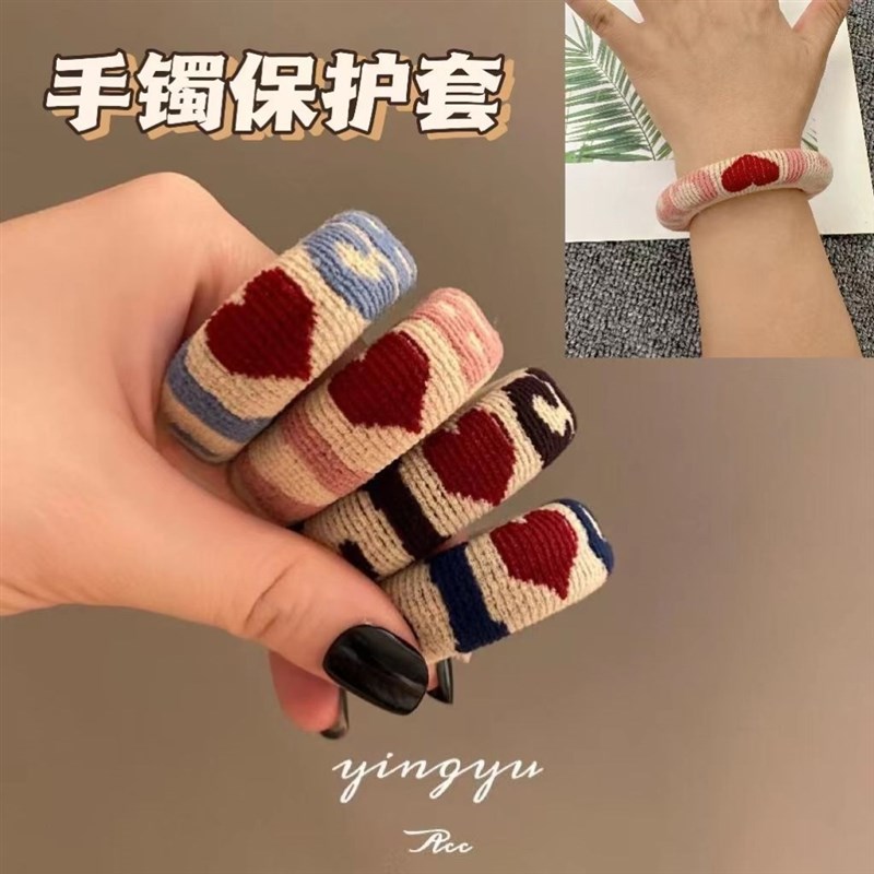 黄金手镯保护套防磕神器皮筋古法传承翡翠玉石装饰珠宝护腕首饰