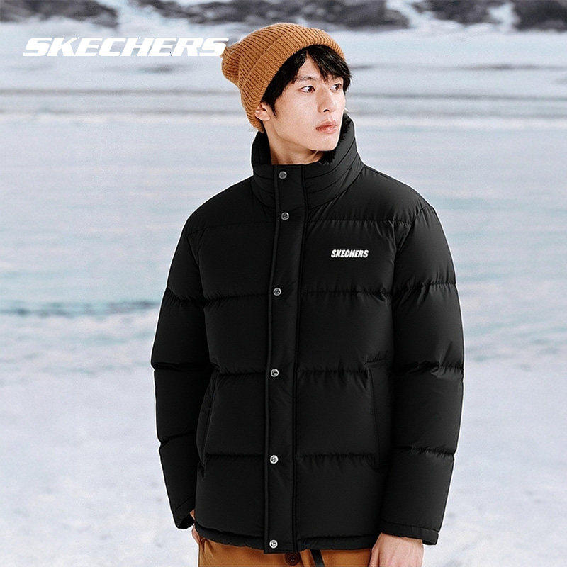 斯凯奇正品羽绒服男装25冬季新款立领运动服鸭绒休闲夹克羽绒外套