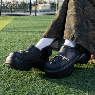 卡骆驰正品雪屋暖棉Clog洞洞鞋男鞋女鞋2026新款厚底保暖加绒拖鞋