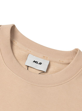 MLB情侣卫衣男装女装爱心系列冬季新款浅米色圆领套头衫3AMTH9144