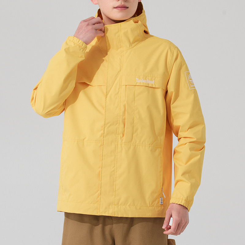 Timberland添柏岚黄色外套男装秋季新款露营休闲运动服梭织夹克衫