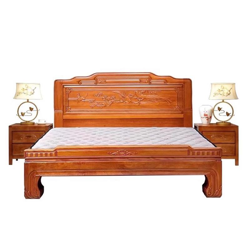 中式金花梨木实木床家用1米8双人床大床彷古雕花全榫卯1米5单人床
