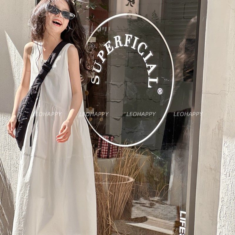 LEOHAPPY女童连衣裙春装2025新款儿童裙子夏纯棉中大童亲子背心裙