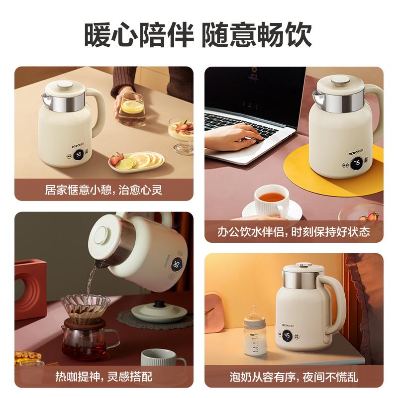圈厨复古电热水壶1.5L家用电热水壶 恒温保温电水壶 不锈钢CR-SH1