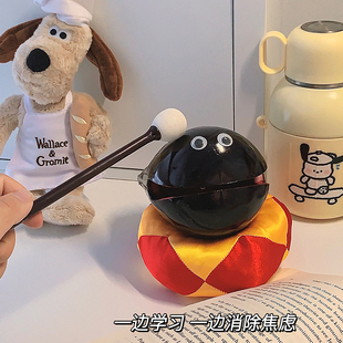 敲敲小木鱼法器迷你打击乐器木雕可爱随身摆件非实木解压静心礼物