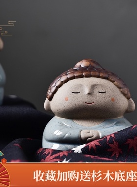 可爱菩萨佛像创意汽车摆件桌面客厅家居装饰禅意礼物陶瓷乔迁新居