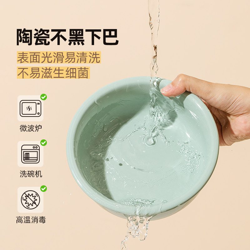 陶瓷狗碗狗食盆双碗大型犬狗粮碗大号水盆护颈金毛柯基防打翻狗碗