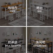 吧台桌家用阳台客厅长条桌简约酒吧高脚桌奶茶店餐桌商用桌椅组合