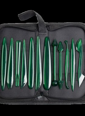 亚克力绿色面塑工具14件套装翻糖雕刻塑形刀粘土软陶泥免打磨包邮