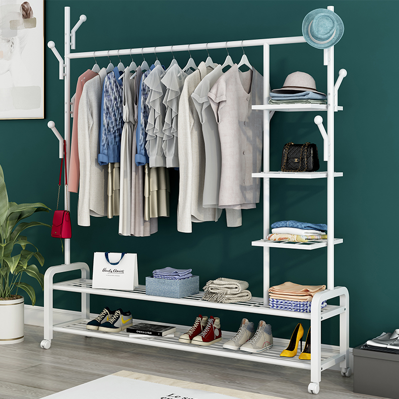 晾衣架落地折叠室内宿舍杆式简易衣帽架卧室挂衣架家用凉衣服架子