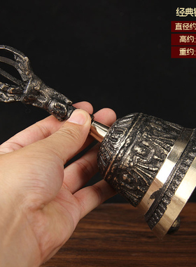 铜手摇铃摆件 铜法铃摆件