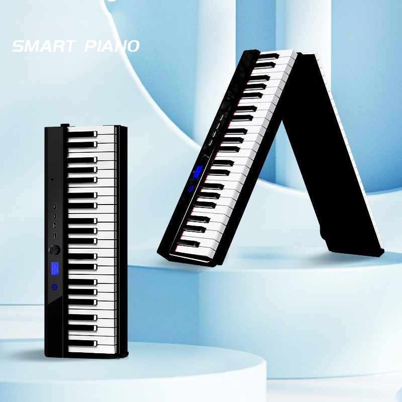 88键折叠电子钢琴便携式初学者神器专业练习配重键盘成人儿童家用