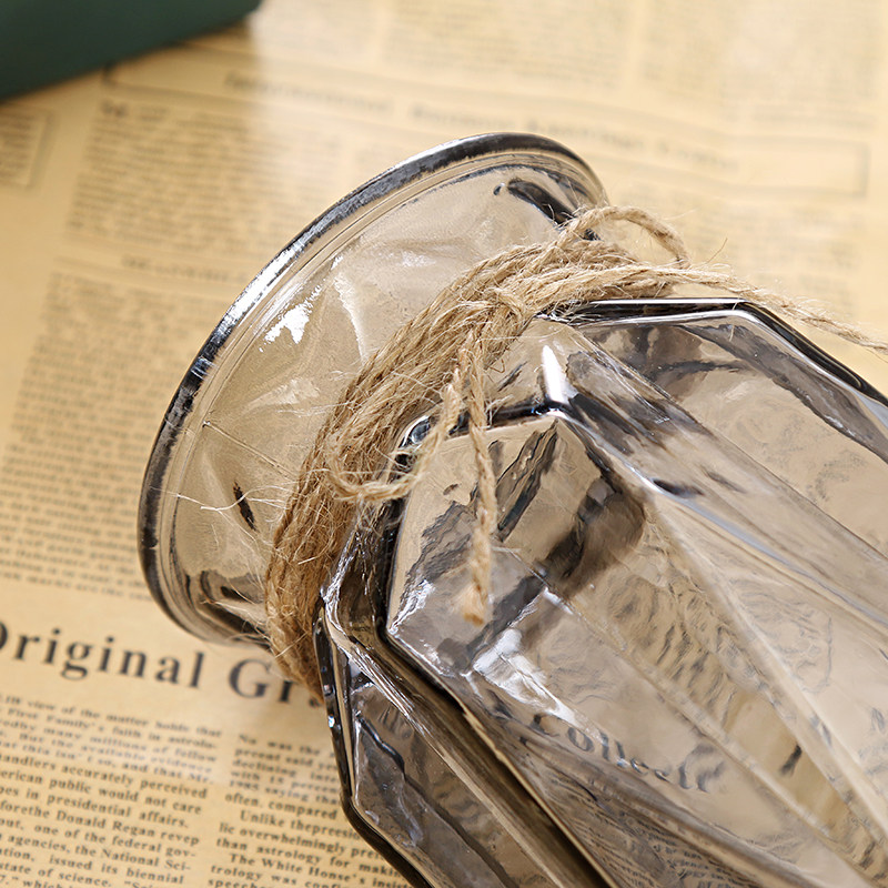 欧式简约水培玻璃花瓶透明水养绿萝富贵竹植物花盆客厅插花瓶摆件