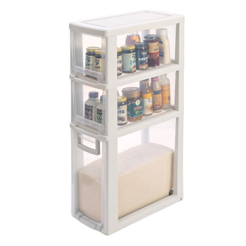 厨房夹缝柜米桶柜多层家用装储米箱大号米缸带轮收纳箱放面桶20斤