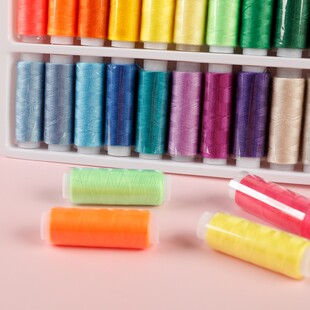 DIY手缝线彩色缝纫机线盒装 39色家用缝衣线 手工用线全缝纫线套装