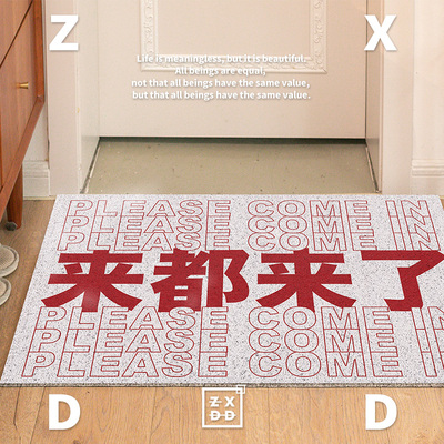 左咸敦道来都来了系列丝圈地垫入户门地垫进门口地垫刮泥防滑垫
