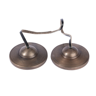 尼泊尔手工碰铃藏式纯铜撞铃碰钟丁夏铜钹盒打击民族乐器西藏空铜